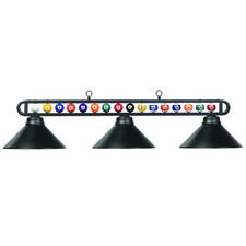 Billardlampe Lampe Leuchte INDUSTRIAL 3-flg Billard Billardleuchte echte Kugeln