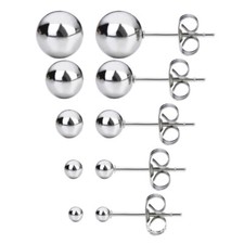 Edelstahl ohrstecker kugel - edelstahl,