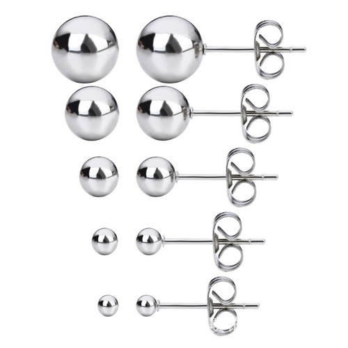 Edelstahl ohrstecker kugel - ohrstecker,
