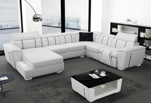 Ledersofa couch polster weiß - ledersofa,