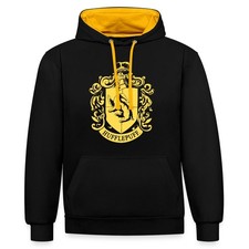 Harry Potter Hufflepuff Wappen Kontrast Hoodie