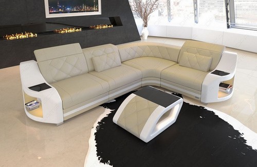 Sofa leder eckcouch ledercouch - eckcouch,