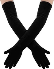 Handschuhe lang schwarz samt