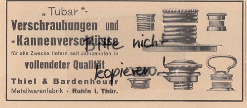 Ruhla werbung 1936 thiel - 1936,, &