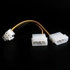 PCIe PCI-Express internes Strom-Kabel 6-pol  2x Molex 4-pol Grafikkarten-Adapter