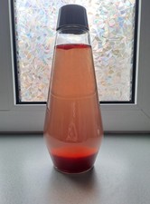 Seltene Vintage MATHMOS / CRESTWORTH Astro-Flasche Rot, Schwarze Kappe Lavalampe