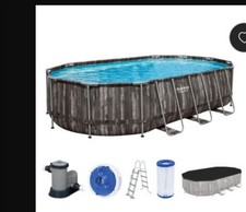 Bestway Power Steel - 610 x 366 x 122 cm Holzlook - Set