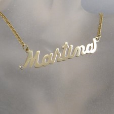 Halskette Namenskette Martina mit Diamant ca. 41cm in 585/14k Gelbgold -022