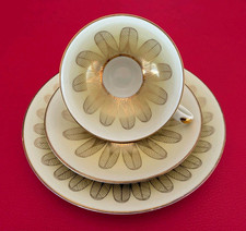 1928-1937 Schlottenhof Sammeltasse Gedeck Sammelgedeck Gold Gelb Elfenbein Blume