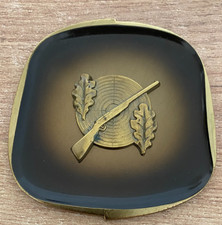 Jagdabzeichen Gewehr Zielscheibe und Eichenblatt in Bronze oder Messing 270gr.