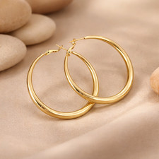 Goldene Creolen Ohrringe Damen