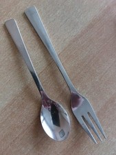 WMF Lindau * 1 Kuchengabel + 1 Kaffeelöffel * Edelstahl Cromargan * Gut