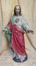 Herz Jesu Figur Holz 70 cm neogotisch um 1900 gut erhalten