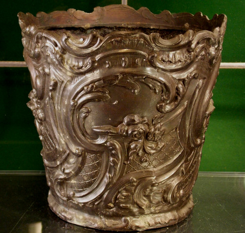 Antik blumenübertopf metall - blumenübertopf,