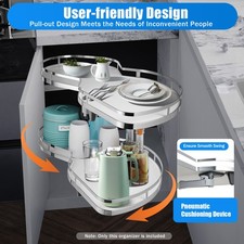 2-stufiger ausziehbarer Korb, Schwerlast Küche Eckschrank Organizer