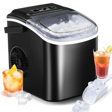 Eiswürfelmaschine Eiswürfelbereiter Icemaker Eismaschine Alu mit Tragbarem Griff