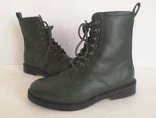 Damen Schuhe Stiefel Boots Blackstone ROSIN Gr 38 dunkel grün Leder Pelz