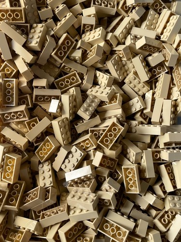 Lego 100 steine 2x4 beige - lego, tan