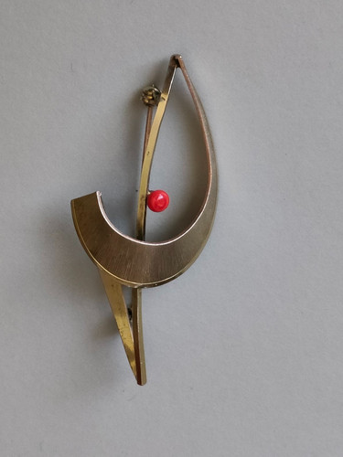 Vergoldete vintage brosche - vintage-brosche, in