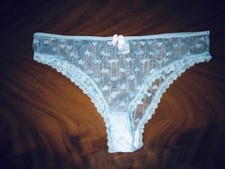 Slip mit Spitze Spitzenslip transparent Gr.2XL blau  neu