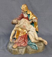 Antike Pieta-Gruppe 19. Jahrhundert, Holz geschnitzt, polychrome Bemalung