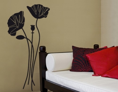 Wandtattoo mohnblumen blume - mohnblumen,