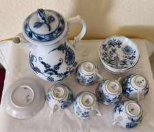 Zwiebelmuster Mokkaservice für 6 P. Mokkagedecke Mokkakanne Zucker Milch