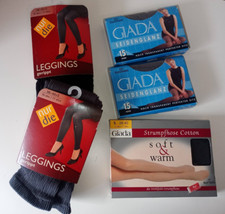 NUR DIE & GIADA, 3x Strumpfhosen, 2x Leggings, grau/schwarz, Gr. 38/40, NEU!
