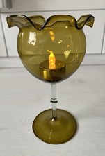 Deko-Kerzen-Glas / Kerzenkelch mundgeblasen, handgeformt / Windlicht