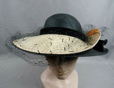 Vintage Modellhut mit Schleier G. Marquardt Bremen Creation Classique Ascot