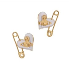 Vivienne Westwood Orietta Büroklammer Herz Ohrringe mit Geschenkbox - goldfarben