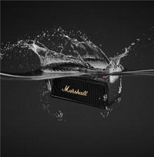 Marshall Emberton - Tragbarer Bluetooth Lautsprecher Black & Brass - Starker 360° Sound