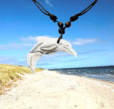 Surfer Halskette, Surferkette Kette mit Anhänger Delphin für Damen & Herren 