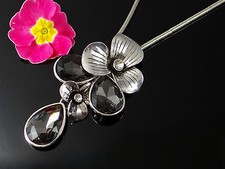 Kette strass steine blume - kette,
