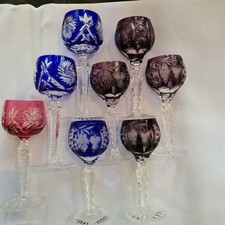 7 kl. Römer Gläser rot, blau obergine  ca 13,5x5cm gut erhalten 