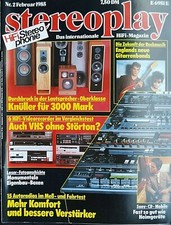 STEREOPLAY 2/85, BM 6,SONY D 50, QUADRAL VULKAN II,PANASONIC W 870,BECKER EUROPA