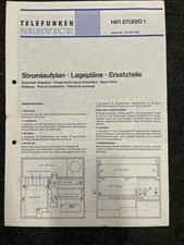 Telefunken HIFI STUDIO 1 Original Stromlaufplan Manual Anleitung- very rare