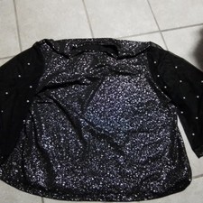 Damen Bekleidung Langarm Shirt Bluse Tunika Gr. 5XL Schwarz Glitzer Neu