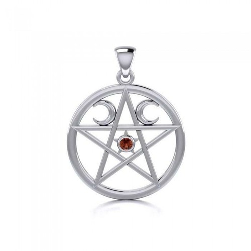 Pentagramm mond anhänger - pentagramm, 925