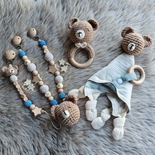 Schnullerkette 4er Set Teddy