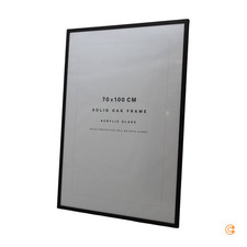 The Poster Club - Bilderrahmen Eiche schwarz Plexiglas 70 x 100 cm Rahmen