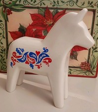 VINTAGE Keramik Figur Dala-Pferd Vinterfest IKEA Sweden Pottery Figurine 1990s