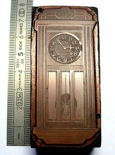 Plaque gravur cuivre uhr clock - plaque,
