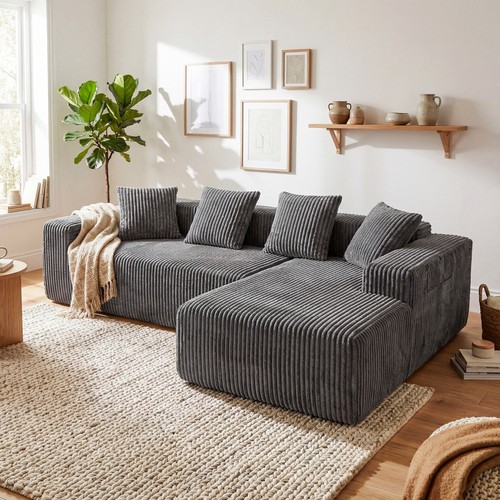 Ecksofa corduroy form - corduroy, l-form