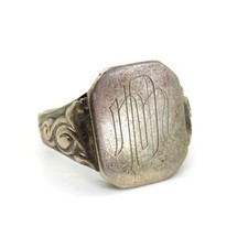 Siegelring aus 800er Silber 20er 30er Jahre Art Deco Initialen DM Meistermarke