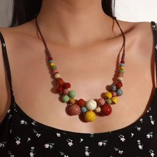 Keramik Boho Collier Kette