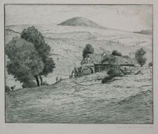 Richard von Volkmann Eifel Mühle Berglandschaft Deutschland sign Radierung 1915