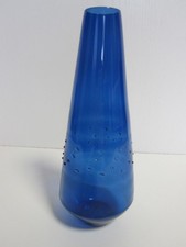 Lauscha blaue Glasvase mundgeblasen  Handarbeit Vase aus Glas, Glaskunst,