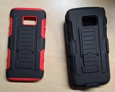 2fach Handycover - Silicon + Kunststoff - mit Gürtelklipp + Aufsteller