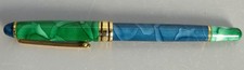 +++ LE PIERRE KUGELSCHREIBER GRÜN-BLAU MARMORIERT +++